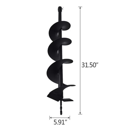 6-inch Auger Bit 3/4-inch Inside Diameter Gas Driven Auger Bit for Rear Fence Hole Digger - size: 6Inch