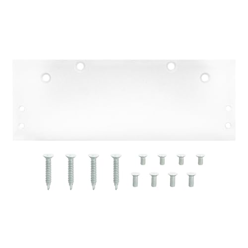 Nuk3y Flat Drop Bracket Mounting Plate for 9000 Series Door Closer (White, Parallel Arm Mount) - size: Parallel Arm Mount, style: White