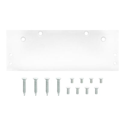 Nuk3y Flat Drop Bracket Mounting Plate for 9000 Series Door Closer (White, Parallel Arm Mount) - size: Parallel Arm Mount, style: White