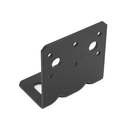 Black 4x4 Post Base Bracket with Reinforcement Ribs, Angle Brackets with Powder Coated for Wood Post to Deck or Concrete Ground, 11 Gauge, 10 Pack - size: For 4-inch Posts, style: Black