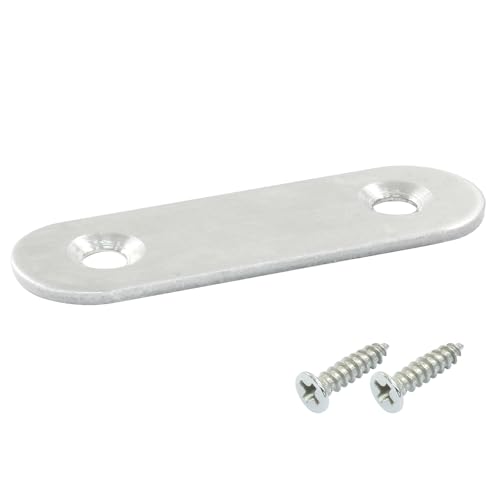 16 Pack 2 Inch Stainless Steel Flat Plate Straight Bracket - size: 2"-50mm-Silver