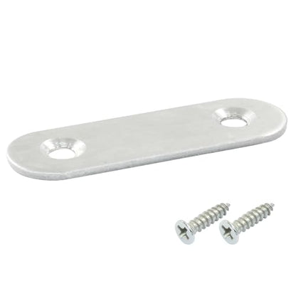 16 Pack 2 Inch Stainless Steel Flat Plate Straight Bracket - size: 2"-50mm-Silver