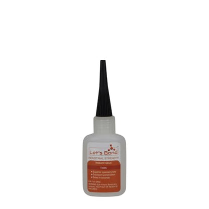 Let's Bond 1 oz Thin Professional Grade Instant Glue, Premium Cyanoacrylate, 5 CPS - size: 1 oz