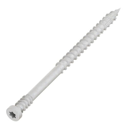 Simpson Strong-Tie FT07212R100W Finish Trim Screw — #7 x 2-1/2 in. T10, Trim-Head, Quik Guard, White (100-Qty)