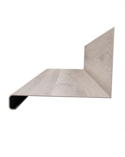 Luxury Vinyl Plank Flush Stair Nose Kit – Tread + Riser Combo (Beach Gray) - color: Beach Gray