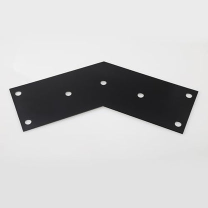 4 PCS 135 Degree Carbon Steel Flat Brackets, 9" x 4-1/5" L Shape 135 Angled Brackets Fixing Mending Plates Black Powder Coated Corner Brace for 6x6 Wood Lumber Timber Connectors