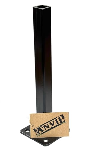 Weld-On Repair for 1" Outdoor Rusty Iron Stair Railings Post Base 8" Handrail Brackets, Square Metal Posts,3 inch Plates Solid Sq. & Tube-Broken Out of Cement Black Paint w Bolts