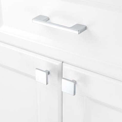 KOOFIZO 10 Pack 3 in Polished Chrome Cabinet Pulls, Drawer Handles P01 - color: Polished Chrome, size: 3" CC - 10Pcs
