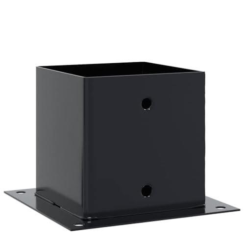 12 PCS Post Bases 5.55x5.55 Inch Square Post Bracket Anthracite Powder-Coated Steel Post Anchor for 6x6 Nominal Wood Posts Gazebo Fence Porch Rails and Deck Support - color: Anthracite-A, size: 5.55 x 5.55" (L x W)