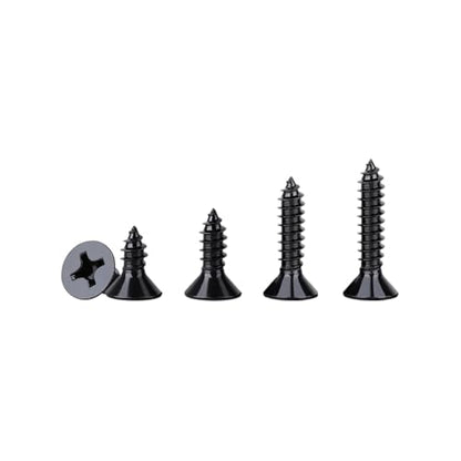 620 Pcs M3 Wood Screws Kit, Phillips Flat Head Small Screw Set - color: Black, size: #4--620PCS
