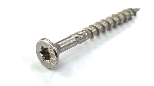 MAX Drive Professional Decking & Outdoor Wood Screws, Stainless Steel, #9 X 3, 6 Lobe 25 Drive (3 LBS, 300 pcs with 1 Bit in Jar), V57092 - size: #9 X 3", style: Stainless Steel