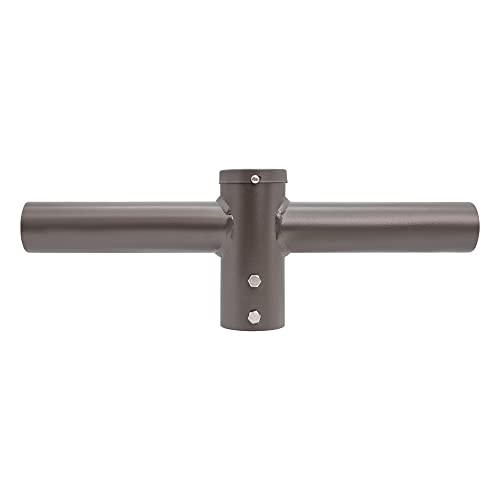180 Degree Double Bullhorn Mounting Bracket for 2 Lighting Fixtures, Bronze Steel Pole Mount Bracket for Outdoor Shoebox, Parking Lot, Street Light Fixtures - size: 180 Degree Double Bullhorn Pole Mount Bracket