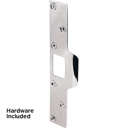Prime-Line U 9476 Maximum Security Latch Strike, 1-1/4 In. x 7-7/8 In., Steel, Chrome Plated (Single Pack) - color: Chrome, size: 1 Count (Pack of 1)
