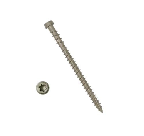 Coated Composite Deck Screws #10 x 2-3/4, Stone Gray, 350 - color: Stone Gray, size: #10x2-3/4"