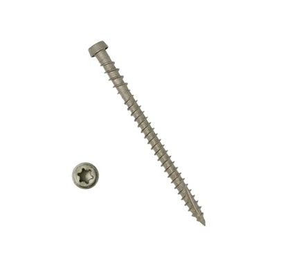 Coated Composite Deck Screws #10 x 2-3/4, Stone Gray, 350 - color: Stone Gray, size: #10x2-3/4"