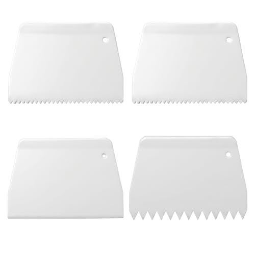 4 Pc Glue Spreader, Reusable Adhesive Spreader Plastic Notch Trowel