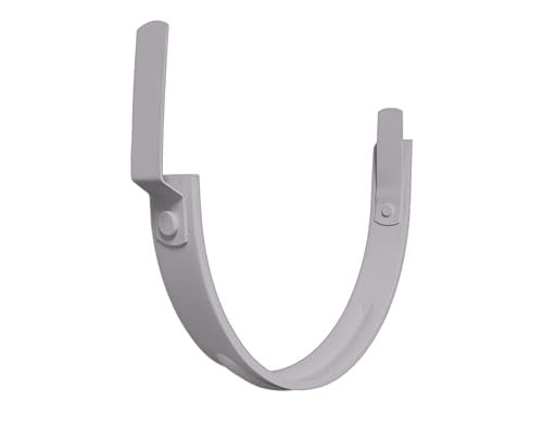 8" Halfround Gutter Hanger - Aluminum - Powder Coated to Match Gutter Coil Color - 8" Gutter - Works on Straight and Slanted Fascia (8" Halfround) (Colonial Grey, 8 inch) - color: Colonial Grey