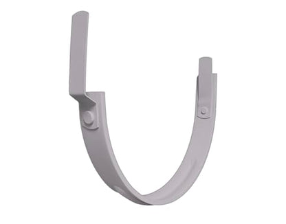 8" Halfround Gutter Hanger - Aluminum - Powder Coated to Match Gutter Coil Color - 8" Gutter - Works on Straight and Slanted Fascia (8" Halfround) (Colonial Grey, 8 inch) - color: Colonial Grey