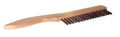 Weiler 44101 Hand Wire Scratch Brush, .012 Stainless Steel Fill, Shoe Handle, 1 x 17 Rows, Made in the USA (Pack of 12) - size: 10" x 3/8" Block, 1-1/16" Trim Length, style: Pack of 12