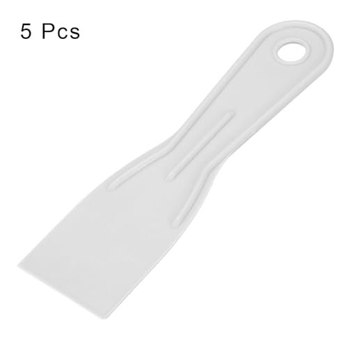 HARFINGTON 5pcs Putty Scraper 2" Width 1.7mm Thin Flexible Plastic Putty Knives for Taping Drywall Spreading Painting Wall Scratching Gray - size: 2"