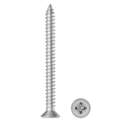 304 Stainless Steel #12 x 1-3/4" Flat Head Self Tapping Wood Screws 30PCS - size: #12 x 1-3/4"（30PCS）