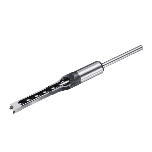 uxcell Square Hole Drill Bit for Wood 10mm Hollow Chisel Mortiser Auger Spur Cutter Tool, High Carbon Steel for Woodworking Carpentry - size: 10mm