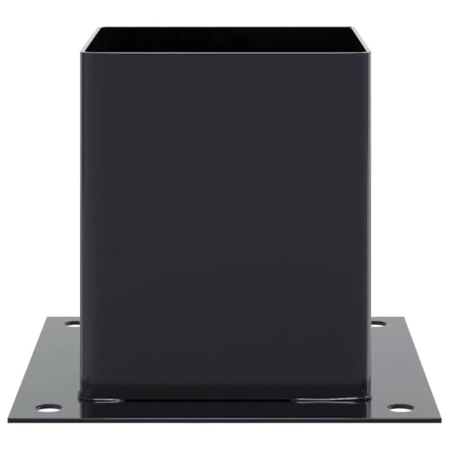 4.76x4.76 Inch Square Post Bases Powder Coated Steel 4 Pack - color: Anthracite, size: 4.76 x 4.76" (L x W)