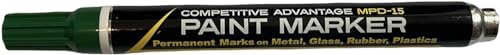 Enamel Paint Markers MPD-15 | GREEN - 1 Pack | Permanent Marks on Metal, Glass, Rubber, Plastic & more, Waterproof UV Resistant - color: Green