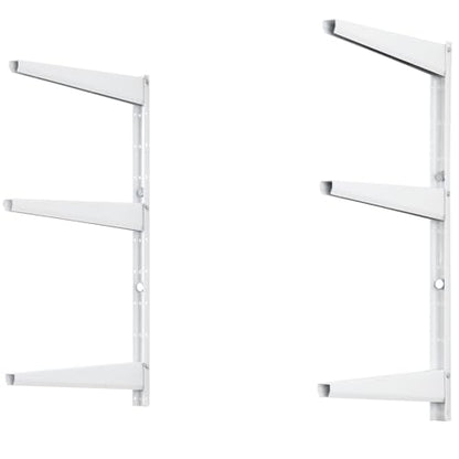 Delta Minimalistic White Shelf Brackets Cycle, Set of 6 Fully Adjustable 12-inch Heavy Duty Shelf Brackets, Holds Up to 480 lbs, Modern Shelf Bracket for Wood Shelves - style: 12" White 3-Tier Heavy Duty Rack