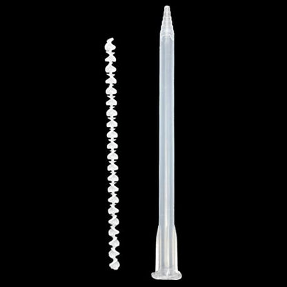 CosmoMix Helical Static Mixer Nozzle Tube Tip, Bayonet Connection, 6 Inches, 21 Elements, 10 Pieces Epoxy Mixing Nozzle Tip, For AB Glue Acrylic Adhensive Gun Mixer(RCS07-21S)