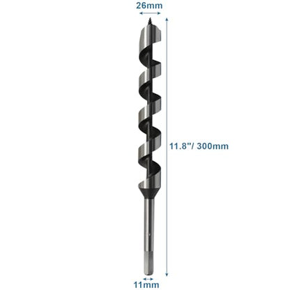 Hordion 1" Wood Auger Drill Bit, 12 Inch Long Ship Auger Bit with Hex Shank