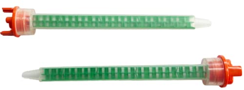 CosmoMix Square Static Mixer Nozzle Tube Tip, F System for 4:1/10:1 Mixing Ratio,7.1 Inches, 24 Elements, 10 Pieces Epoxy Mixing Nozzle Tip, For AB Glue Acrylic Adhensive Gun Mixer (RSF10-11-24S)