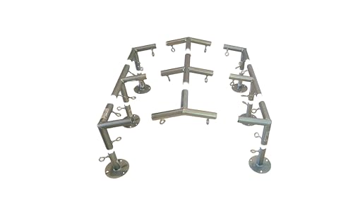 6 Leg Style Carport Canopy EMT Pipe Fittings Low Peak Connectors with 102 Degree Angle Galvanized Steel (Connects 1-3/8" Pipe) - style: Connects 1-3/8" Pipe