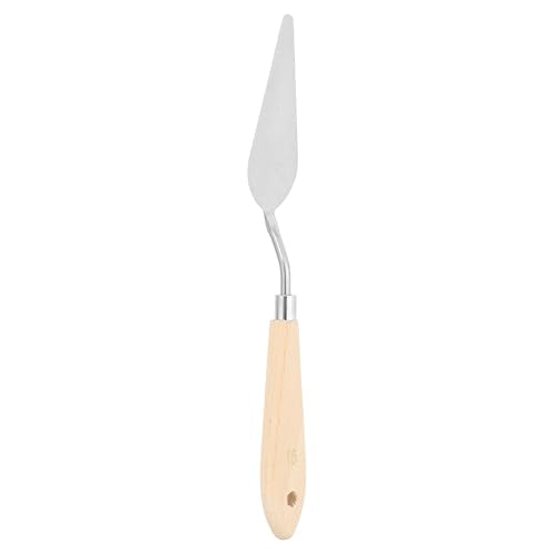 PATIKIL Art Spatula, No.15 27mm Stainless Steel Flexible Palette Knife Painting Knife Painting Spatula Oil Painting Mixing Scraper with Wood Handle for Canvas Acrylic Painting, Brown - style: No.15
