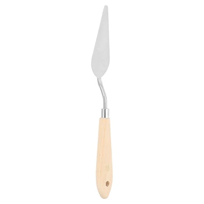 PATIKIL Art Spatula, No.15 27mm Stainless Steel Flexible Palette Knife Painting Knife Painting Spatula Oil Painting Mixing Scraper with Wood Handle for Canvas Acrylic Painting, Brown - style: No.15