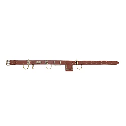 TOURBON Adjustable Tool Belt with 2 Tool Pockets,7 Tool Holster - color: Brown