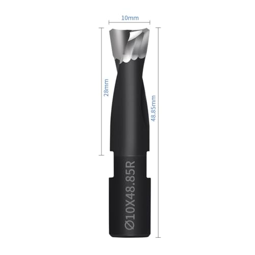 10mm Carbide Bit for DF500 Domino Joiner, Spiral Flute Cutter, 1 Pack - size: 10mm