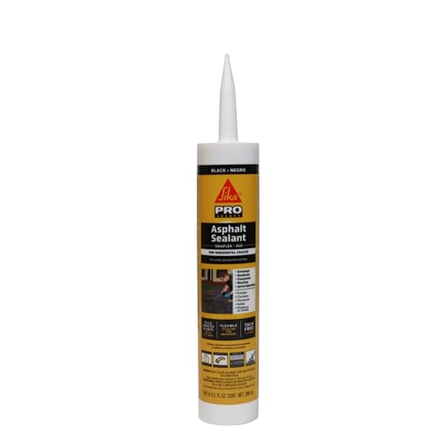 SIKA Sikaflex-410 Asphalt Sealant, Black, Self-Leveling Hybrid Sealant for Filling Cracks in Asphalt Driveways, Roadways, and Pavements - 9 fl. oz. Cartridge, Fills Cracks up to 1.5 in. Wide - size: 9 Fl Oz (Pack of 1)