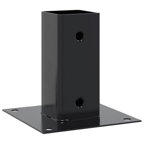 12 Pcs Square Post Bases 2.8x2.8 Inch Powder Coated Steel - color: Anthracite-A, size: 2.80 x 2.80" (L x W)