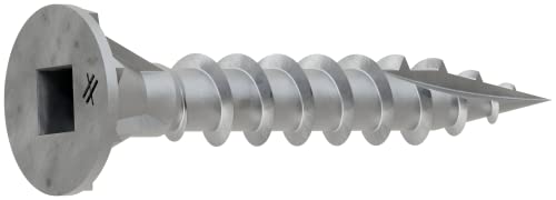 Simpson Strong-Tie CB3BLG114S Fiber-Cement Board Screw (Collated) - #10 x 1-1/4 in., #3 Square Drive (Undersized), Ribbed Wafer Head, Coarse Threads, Type 17 Point (1500-Qty)
