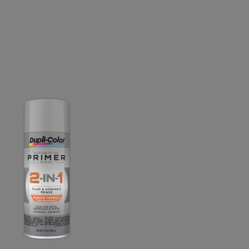 Dupli-Color Multi-Purpose Hi-Build 2-in-1 Filler & Sandable Primer, Gray, 12 oz