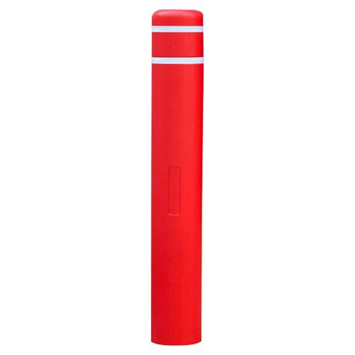 OrangeStar Bollard Cover 6" x 52" Red with 2 Reflective Collars - color: Red, size: 6"x52"