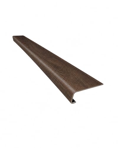 Luxury Vinyl Plank Flush Stair Nose Kit – Tread + Riser Combo (Walnut) - color: Walnut