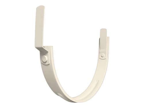 8" Halfround Gutter Hanger - Aluminum - Powder Coated to Match Gutter Coil Color - 8" Gutter - Works on Straight and Slanted Fascia (8" Halfround) (Linen, 8 inch) - color: Linen