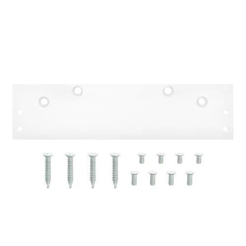Nuk3y Flat Drop Bracket Mounting Plate for 9000 Series Door Closer (White, Regular/Top Jamb Mount) - size: Regular/Top Jamb Mount, style: White