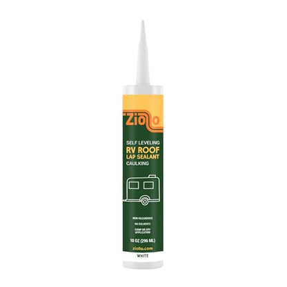 Ziollo RV Roof Lap Sealant - Self-Leveling EPDM Caulk for Rubber Roofs, Seams & Vents - Waterproof Sealant for Motorhomes, Trailers & Campers - White, 1-10 oz Tubes - size: 1 - 10 oz Tube