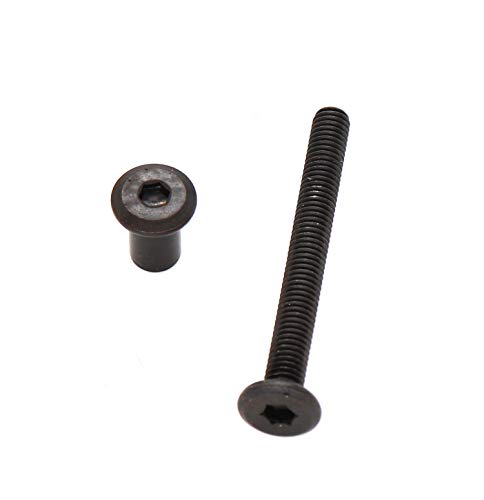 10-Pack M6x55mm Black Socket Cap Screws Barrel Nuts Kit - size: M6 x 55mm (10 pcs)