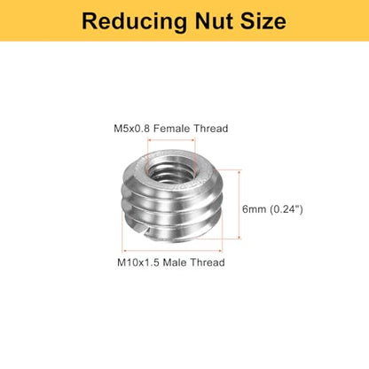 HARFINGTON 20pcs Thread Repair Inserts M10 x 1.5 Male to M5 x 0.8 Female Thread 6mm Long Stainless Steel Reducing Nuts Metric Self Tapping Sleeves Threaded Reducer Industrial Fasteners - size: M10 x 1.5 Male to M5 x 0.8 Female x 6mm