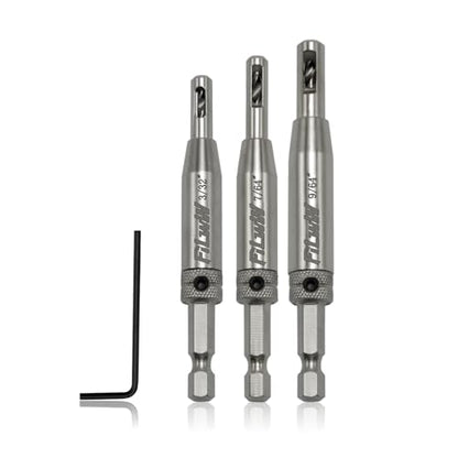 Self-Centering Drill Bit Set, CC2430 3/32", 7/64", 9/64" Self Centering Drill Bit VIX Bit for #6 8 10 Screws