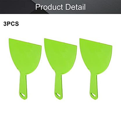 6 Inch Plastic Putty Knife, 3Pcs Flexible Paint Scraper Tool for Spackling - size: 6 inch